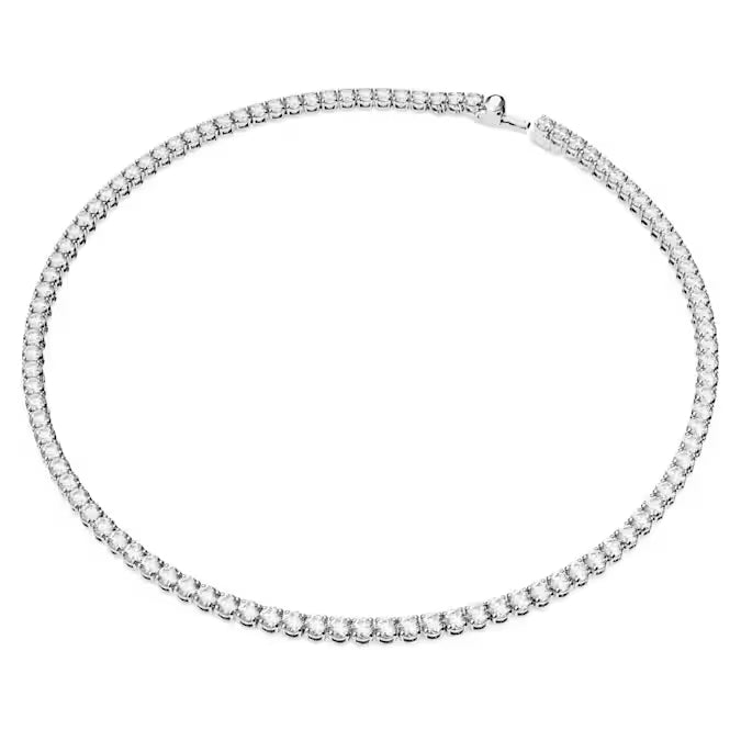 Swarovski Matrix Tennis Necklace Round Cut, White, Rhodium Plated 5681796