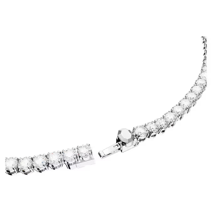 Swarovski Matrix Tennis Necklace Round Cut, White, Rhodium Plated 5681796