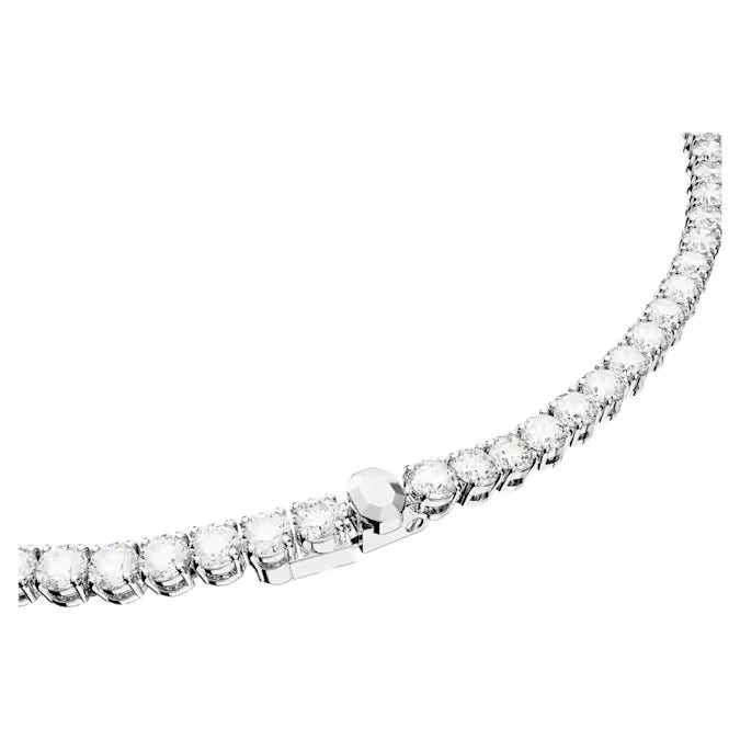 Swarovski Matrix Tennis Necklace Round Cut, White, Rhodium Plated 5681796