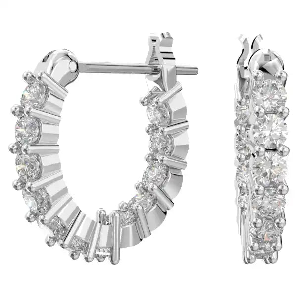 Swarovski Matrix Vittore hoop earrings Round cut, White, Rhodium plated 5562126