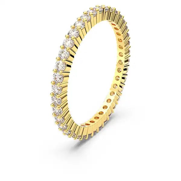 Swarovski Matrix Vittore ring Round cut, White, Gold-tone finish 5656296 5655703 5656295