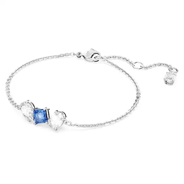 Swarovski Mesmera bracelet Mixed cuts, Blue, Rhodium plated 5668359