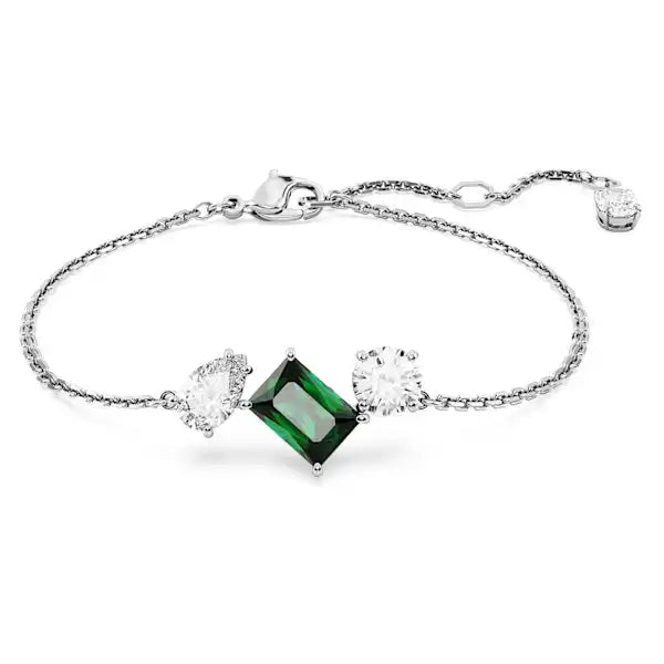 Swarovski Mesmera bracelet Mixed cuts, Green, Rhodium plated 5668360