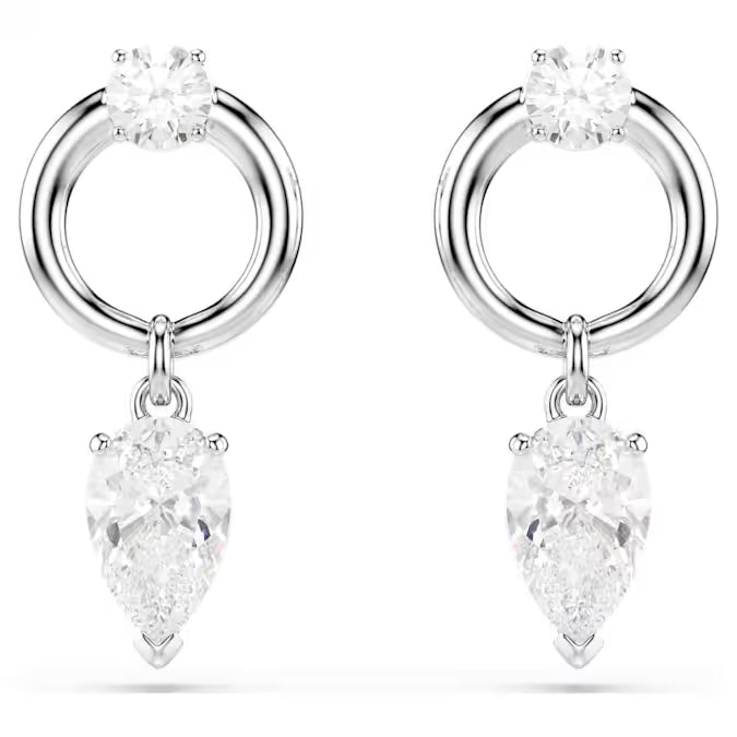 Swarovski Mesmera Drop Earrings Mixed Cuts, White, Rhodium Plated 5723177