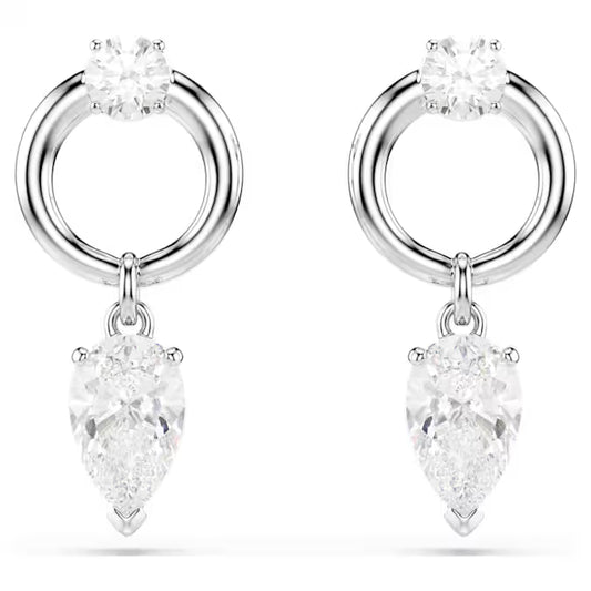 Swarovski Mesmera Drop Earrings Mixed Cuts, White, Rhodium Plated 5723177