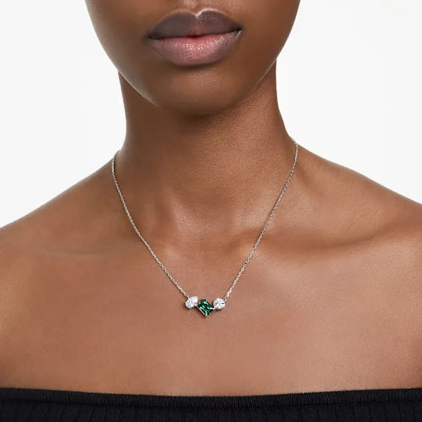 Swarovski Mesmera pendant Mixed cuts, Green, Rhodium plated 5668278