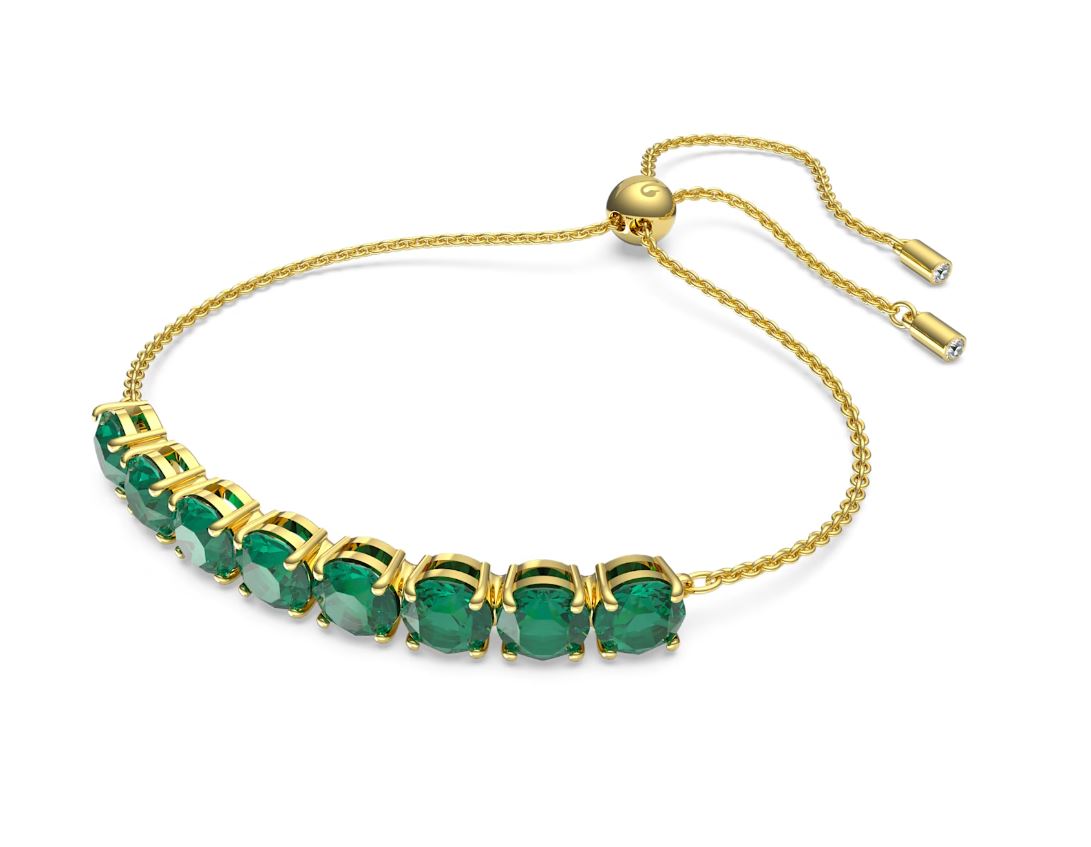 Swarovski Exalta bracelet Green, Gold-tone plated 5643756