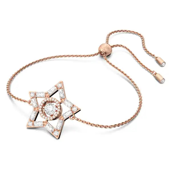 Swarovski Stella bracelet Mixed cuts, Star, White, Rose gold-tone plated 5617882