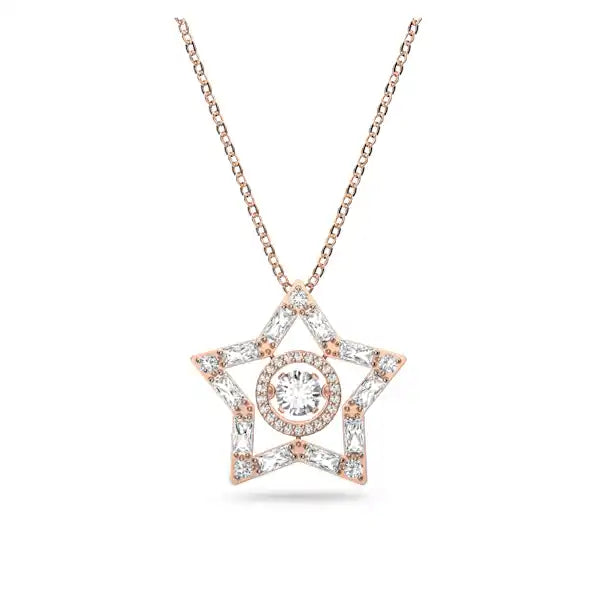 Swarovski Stella pendant Mixed cuts, Star, White, Rose gold-tone plated 5617766