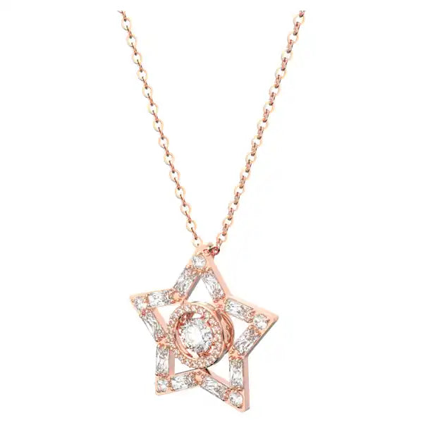 Swarovski Stella pendant Mixed cuts, Star, White, Rose gold-tone plated 5617766