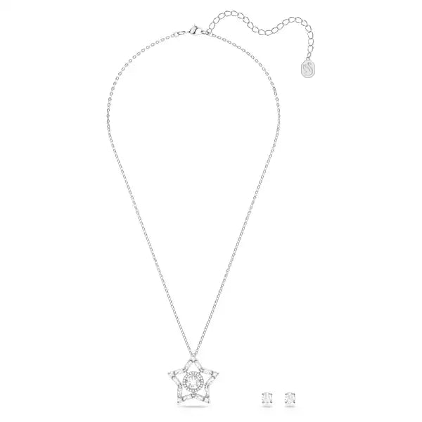 Swarovski Stella set Mixed cuts, Star, White, Rhodium plated 5622729