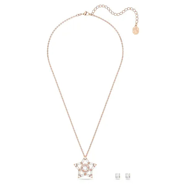 Swarovski Stella set Mixed cuts, Star, White, Rose gold-tone plated 5622730