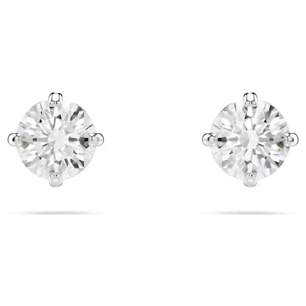 Swarovski Stilla Attract stud earrings Round cut, White, Rhodium plated 5408436