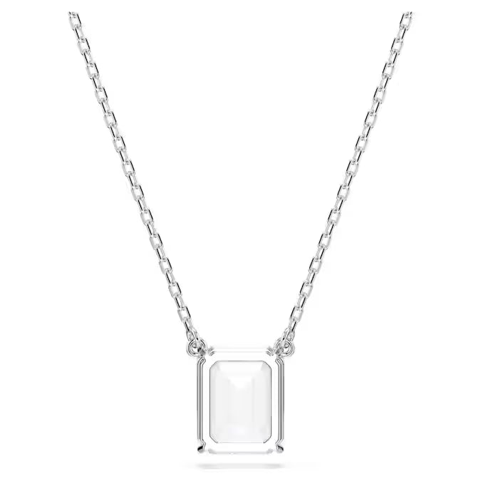 Swarovski Stilla Pendant Octagon Cut, White, Rhodium Plated 5693405