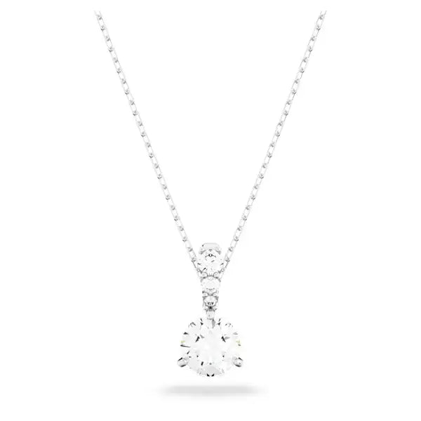 Swarovski Stilla pendant Round cut, White, Rhodium plated 5472635