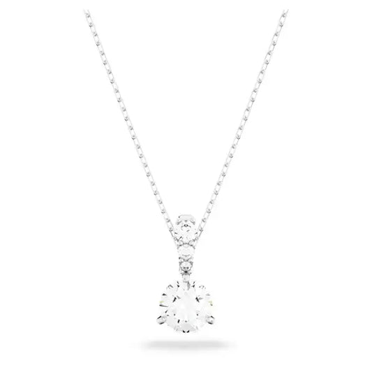 Swarovski Stilla pendant Round cut, White, Rhodium plated 5472635