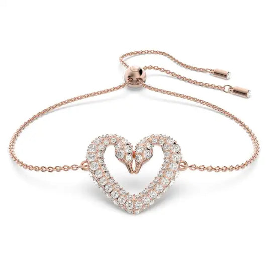 Swarovski Sublima bracelet Heart, Medium, White, Rose gold-tone plated 5628658