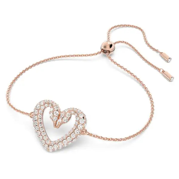 Swarovski Sublima bracelet Heart, Medium, White, Rose gold-tone plated 5628658