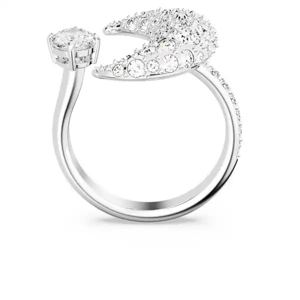 Swarovski Sublima open ring Moon, White, Rhodium plated 5677139