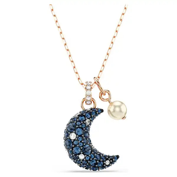 Swarovski Sublima pendant Crystal pearl, Moon, Multicoloured, Rose gold-tone plated 5671585