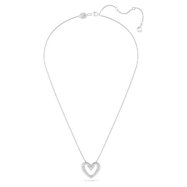 Swarovski Sublima pendant Heart, Medium, White, Rhodium plated 5625533