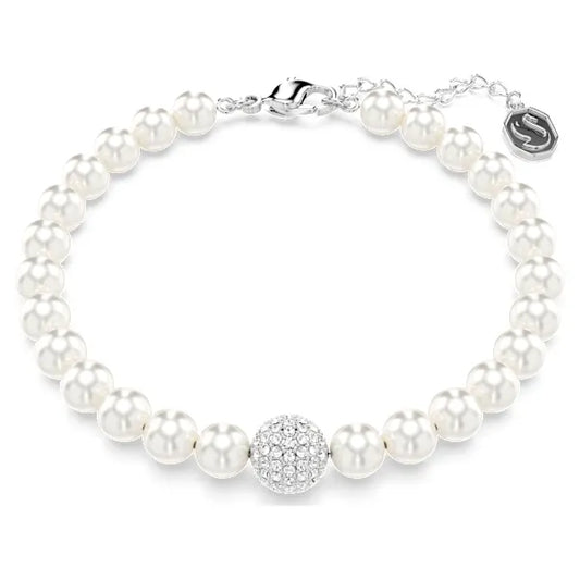 Swarovski Swa Remix strand Crystal pearl, White, Rhodium plated 5669529