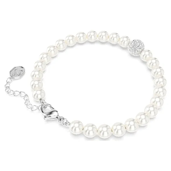 Swarovski Swa Remix strand Crystal pearl, White, Rhodium plated 5669529