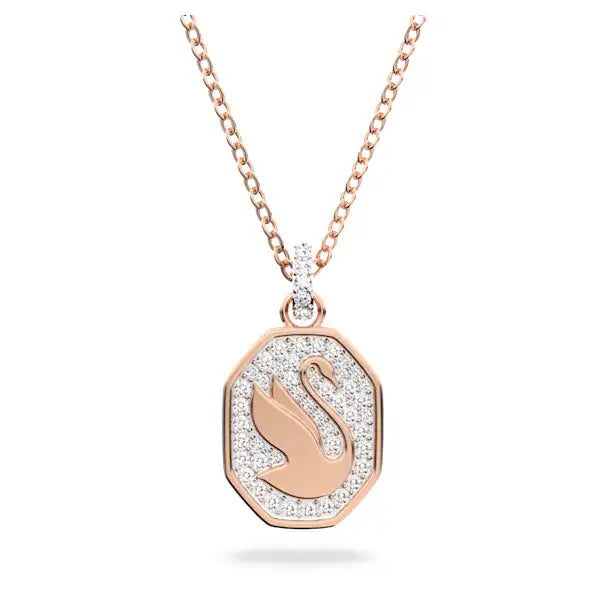 Swarovski Swan pendant Swan, White, Rose gold-tone plated 5621106