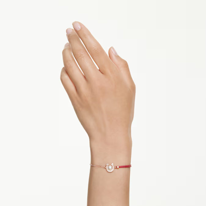 Swarovski Symbolica Bracelet Crystal Pearl, Pavé, Horseshoe, White, Rose Gold-Tone Plated 5736976