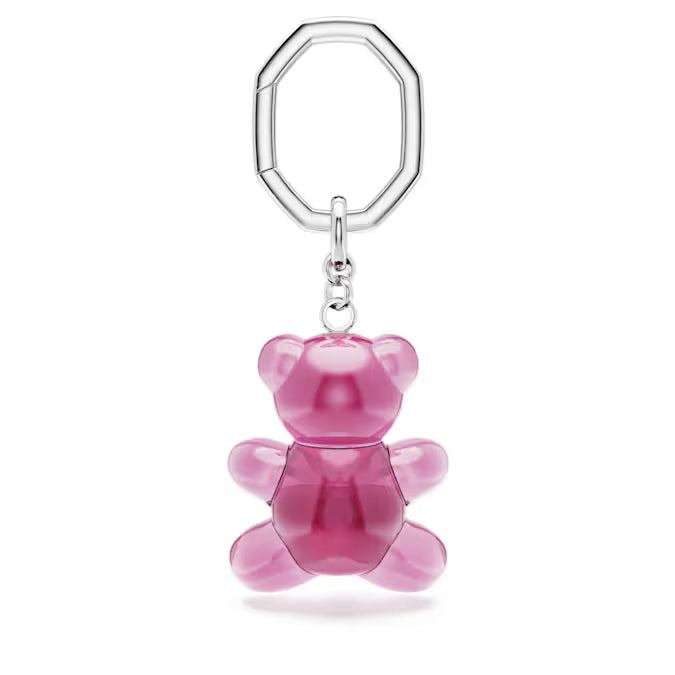 Swarovski Teddy key ring Bear, Pink, Rhodium plated 5735365