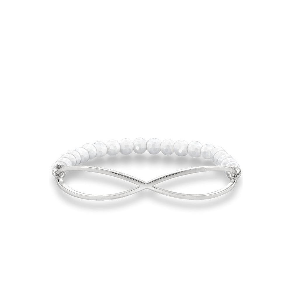 Thomas Sabo Silver & White Agate Eternity Love Bridge Bracelet LBA0004-130-14-L17.5