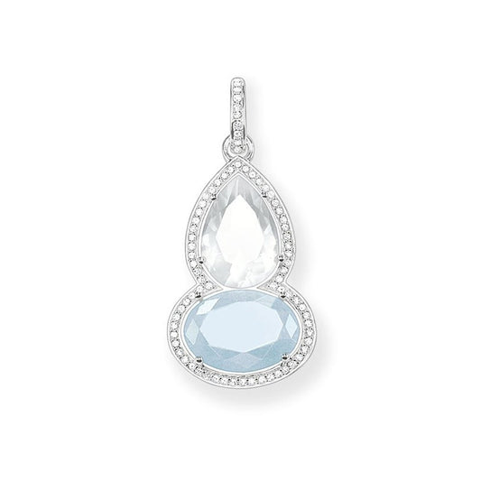 Thomas Sabo Sterling Silver Milky Aquamarine Milky Quartz Zirconia Pendant PE697-697-31