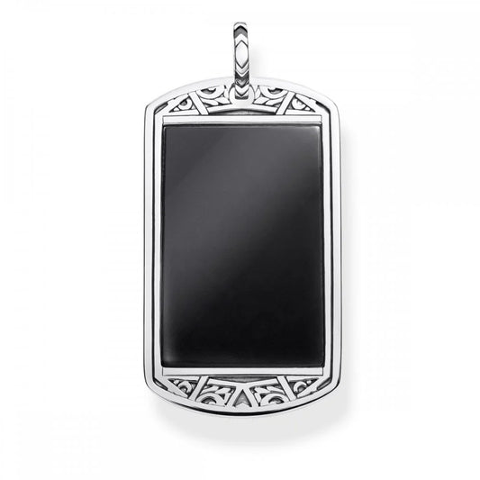 Thomas Sabo Sterling Silver Pendant Black Dog Tag PE838-698-11