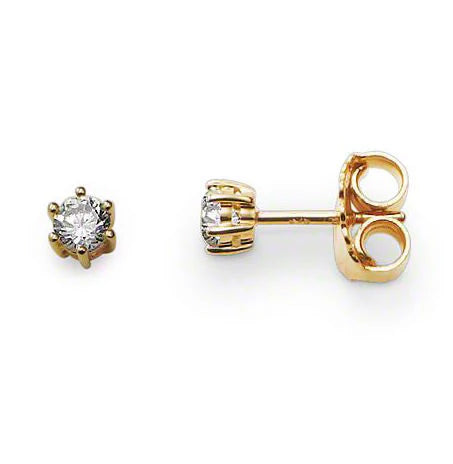 Thomas Sabo Silver Gold Plated Clear Cubic Zirconia Round Studs H1818-414-14