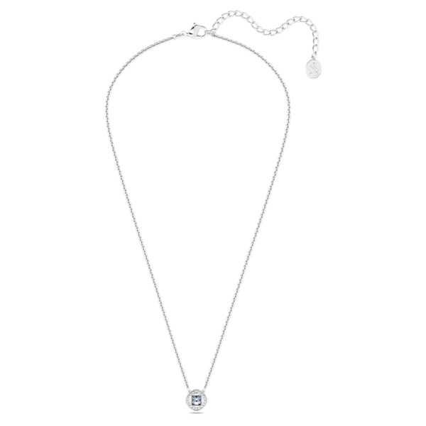 Swarovski Una Angelic necklace Square cut, Blue, Rhodium plated 5662142