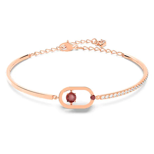 Swarovski Una bracelet Round cut, Oval shape, Red, Rose gold-tone plated 5620553