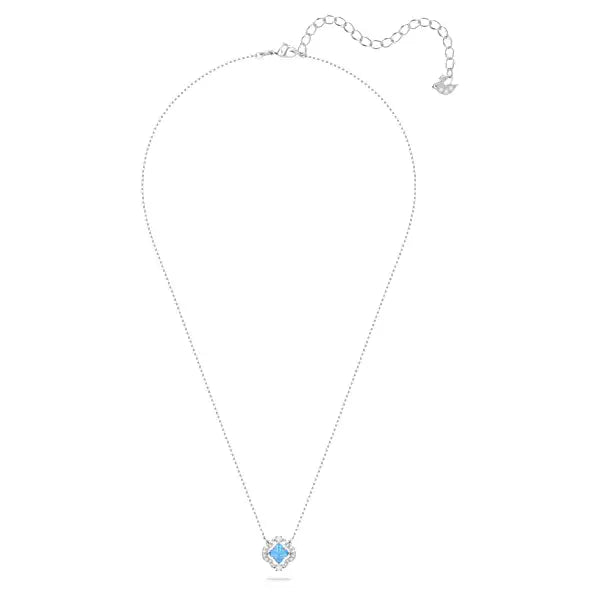 Swarovski Una necklace Clover, Blue, Rhodium plated 5642927