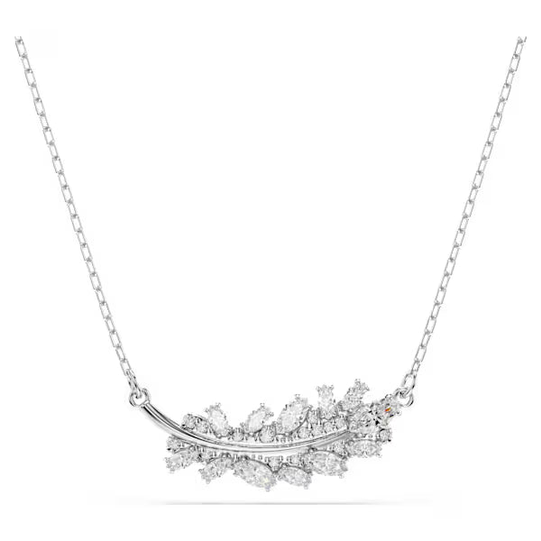 Swarovski Vienna Pendant Mixed Cuts, Feather, White, Rhodium Plated 5756111