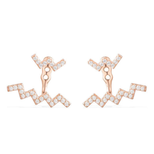 APM Monaco Silver-Rose Gold Plated Up and Down Earrings RE9990OX