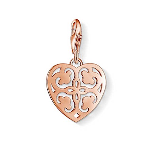 Thomas Sabo Silver Rose Gold Plated Heart Charm 1026-415-12
