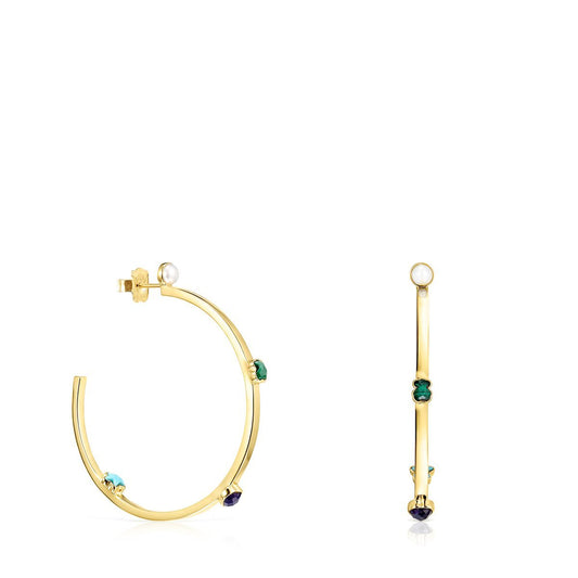 Tous Large Glory Earrings in Gold Vermeil with Gemstones 918593520