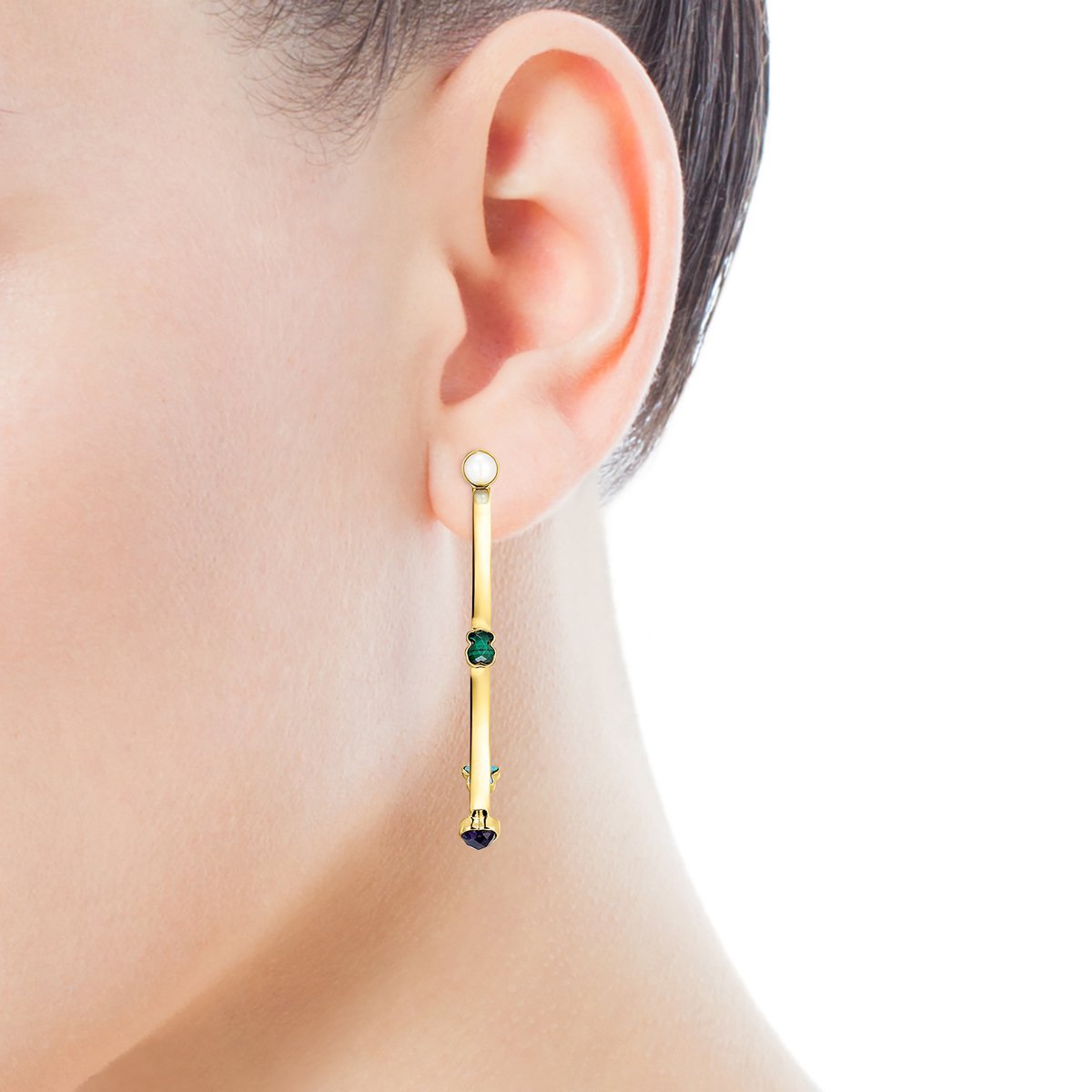 Tous Large Glory Earrings in Gold Vermeil with Gemstones 918593520