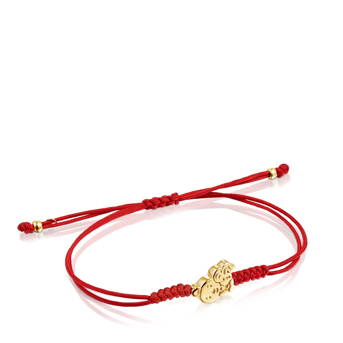 Tous Chinese Horoscope Rooster Bracelet in Gold and Red Cord 918431070