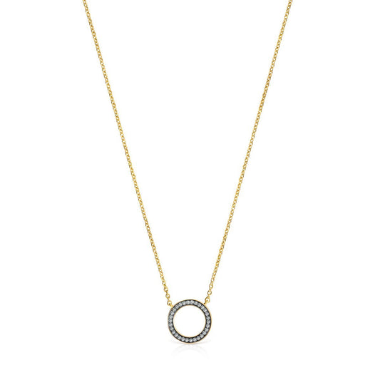 Tous Nocturne disc Necklace in Gold Vermeil with Diamonds 918442570
