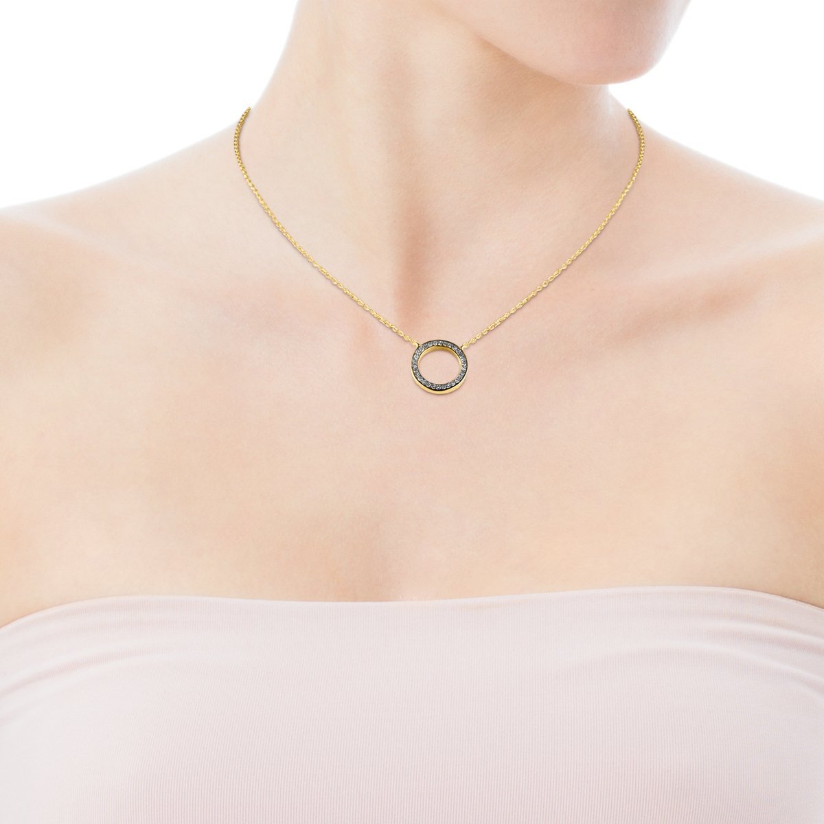 Tous Nocturne disc Necklace in Gold Vermeil with Diamonds 918442570