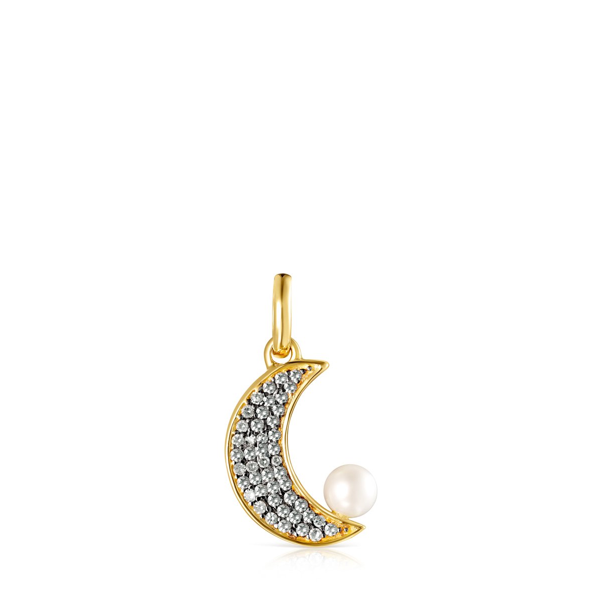 Tous Nocturne half-moon Pendant in Gold Vermeil with Diamonds and Pearl 918444550
