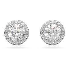 Constella stud earrings Round cut, Pavé, White, Rose gold-tone plated 5636275 5636269