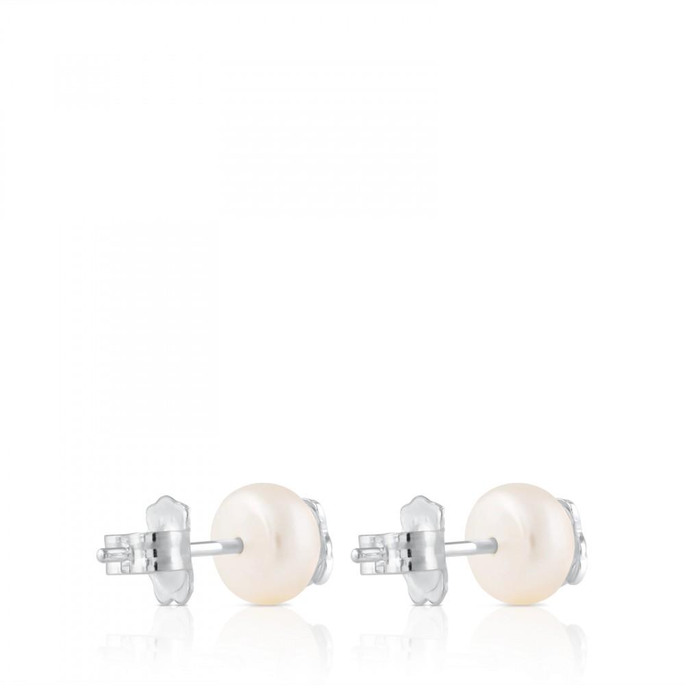 Tous Silver TOUS Bear Earrings with Pearl 211140420