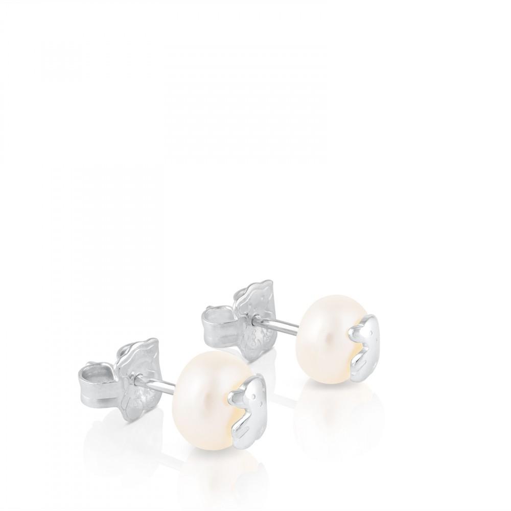 Tous Silver TOUS Bear Earrings with Pearl 211140420 –