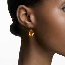 Millenia drop earrings Pear cut, Yellow, Gold-tone plated 5619495